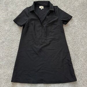 Tuckernuck Wright Polo Dress Size‎ Small Black Ponte Knit Preppy Old Money